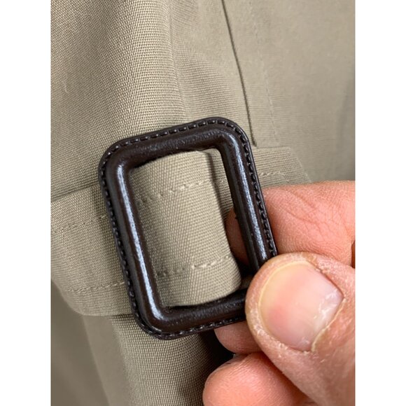 Vintage Botany 500 Trench Coat Men 46R Zip Out Lining Leather Hardware EUC 7000 - Picture 8 of 16